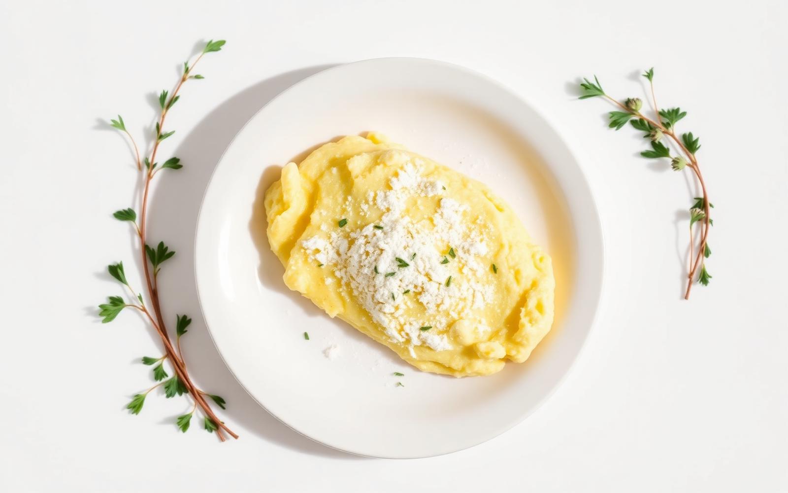 Tortilla esponjosa elaborada con clara de huevo Wegg en un plato blanco